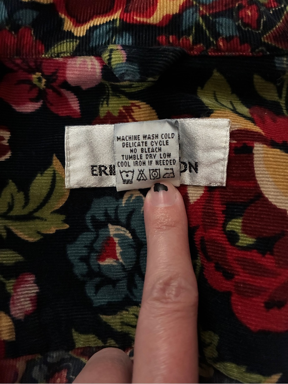 Vintage Erin London Floral & Tapestry Fine Wale Corduroy Jacket - Picture 7 of 10